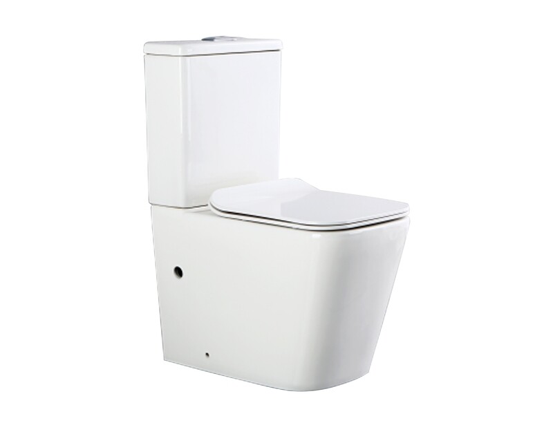 Myke Compact Two-Piece Toilet with UF Soft Closing Seat Cover &amp; Tank Fittings