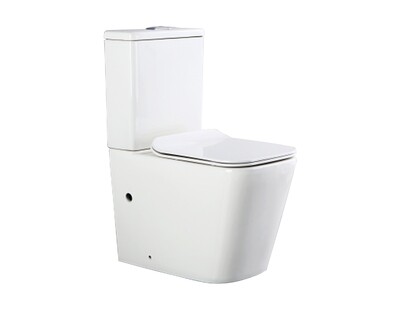 Myke Compact Two-Piece Toilet with UF Soft Closing Seat Cover & Tank Fittings