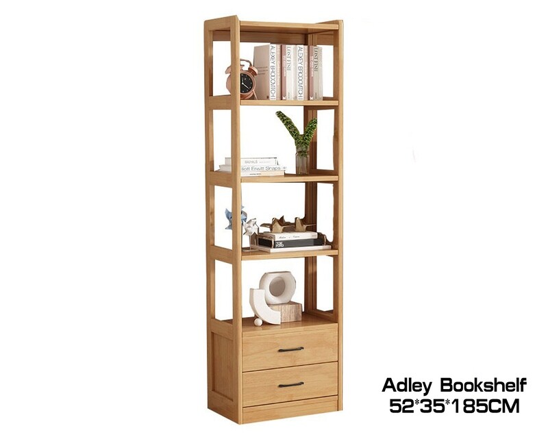 Ofix Adley Solid Thailand Rubberwood Bookshelf (52*35, 84*35), Model: Adley Solid Thailand Rubberwood Bookshelf (52*35)