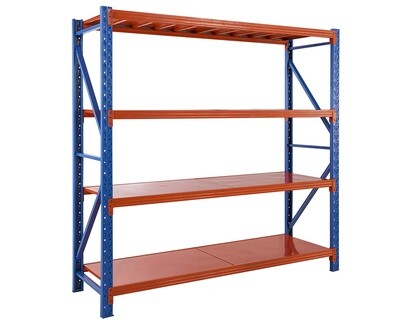 Ofix Heavy Duty 4-Layer Welded Frame Adjustable Shelves (Blue+Orange)