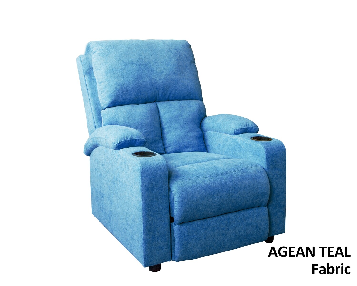 Flotti Omega Push Back Recliner with Cup Holder (Grey, Agean Teal, Brown, Pink, Beige, Black), Color: Omega Push Back Recliner (Agean Teal)