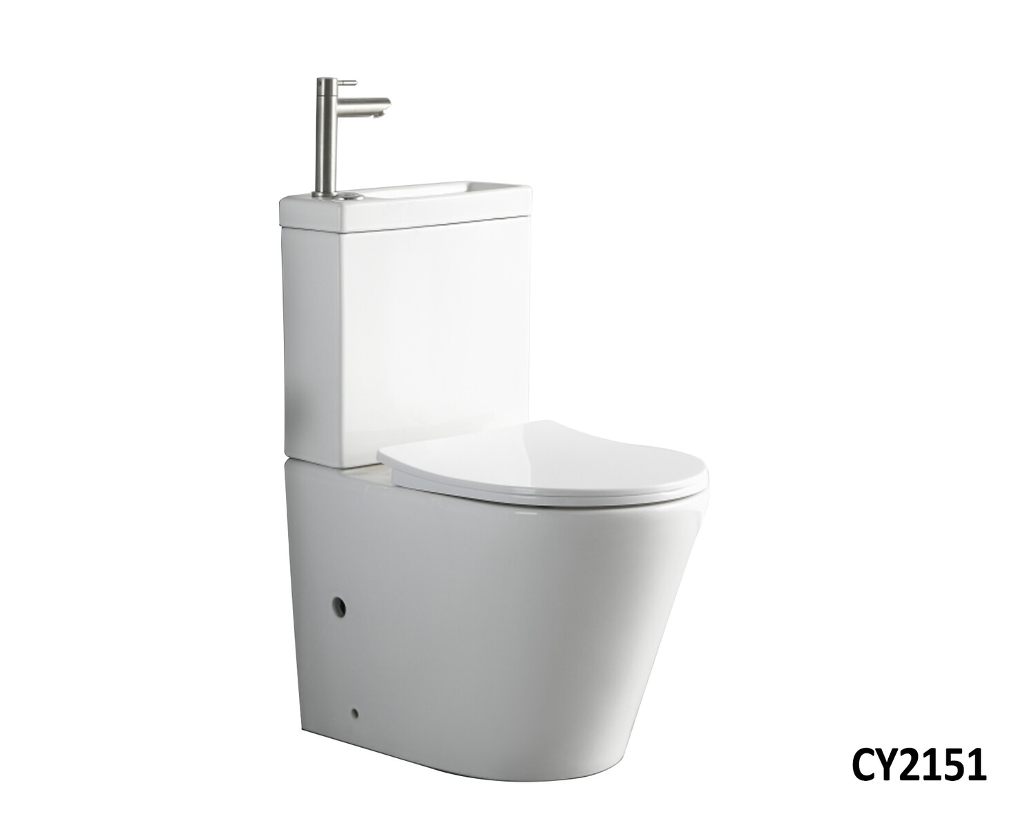Myke Compact Water Saving 2-in-1 Basin &amp; Toilet, Model No.:: Myke Compact Water Saving 2-in-1 Basin &amp; Toilet (CY2151-Round Shape)