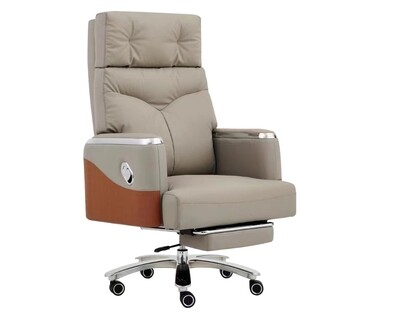 Ofix Premium 99 High Back PU Chair (Beige+Orange)