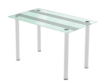 Ofix Amelia Dining Table (140*80) (Tempered Glass) (Grey, White)