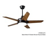 MYKE Ceiling Fan (42&quot;) (White, Rubber Bronze) (2 yrs Warranty), Color: CF8086 (42&quot;) Black Motor+5 Rubber Bronze Plywood Blade