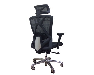 Ofix Deluxe-B31 High Back Mesh Chair/ Deluxe B31A XTM High Back Full Mesh Chair, Adjustable Backrest, Lumbar 3D Armrest With Seat Slide  (Black)