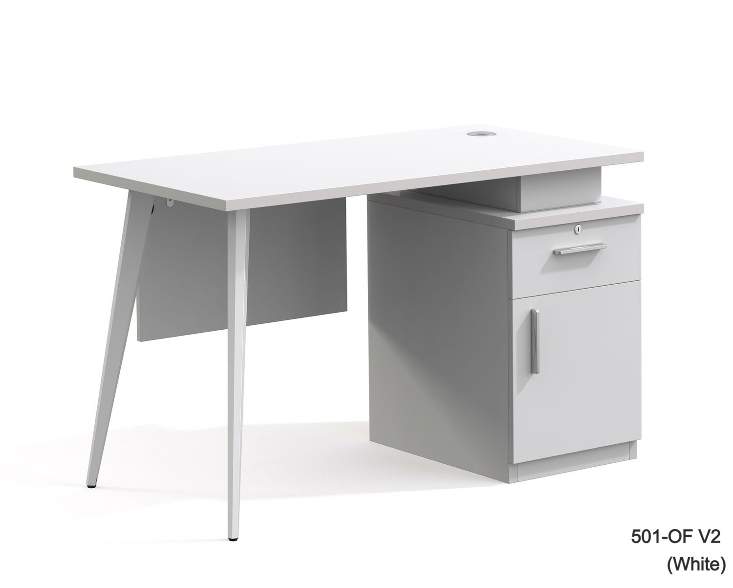 Ofix 501OF V2 (120x60) Office Table (White, Teakwood)