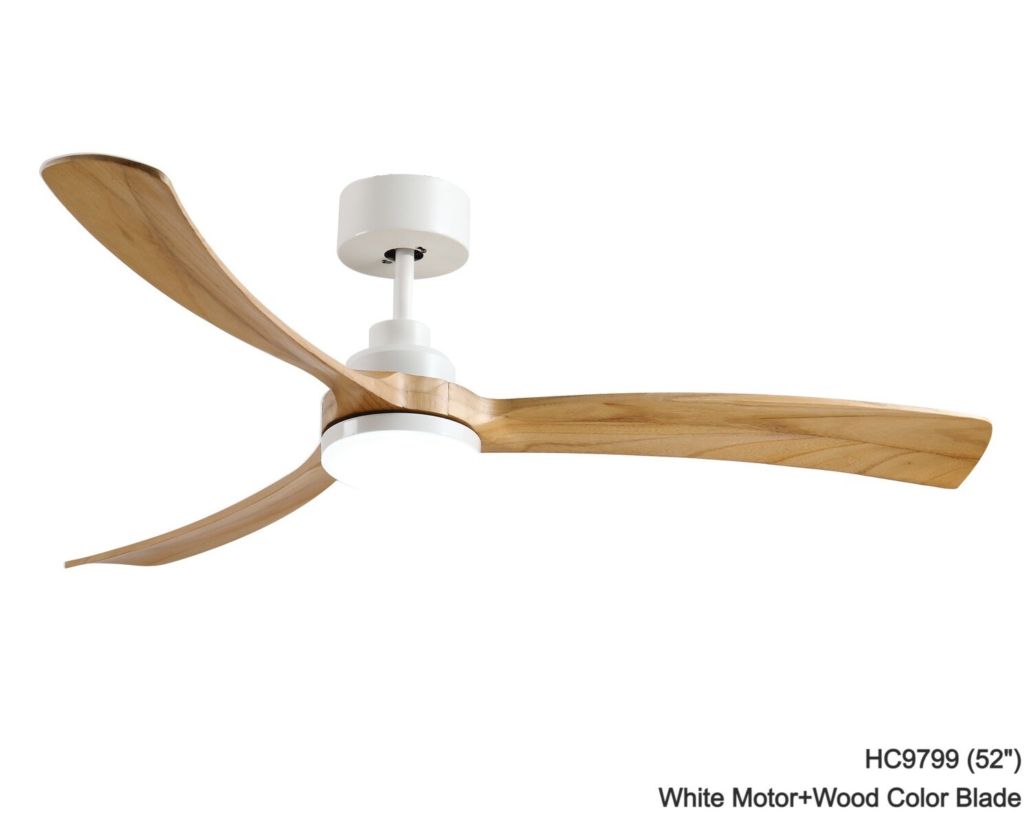 MYKE Ceiling Fan (52&quot;) (Wood Color) (2 yrs Warranty), Color/ Size: HC9799 (52&quot;) White Motor+Wood Color Blade