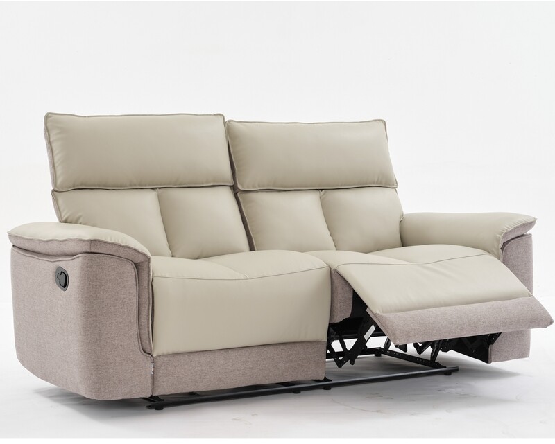 Flotti Freya Air Leather Love Seat (Manual, Power) Reclining Chair (Black+Dark Grey, Light Grey, Beige)