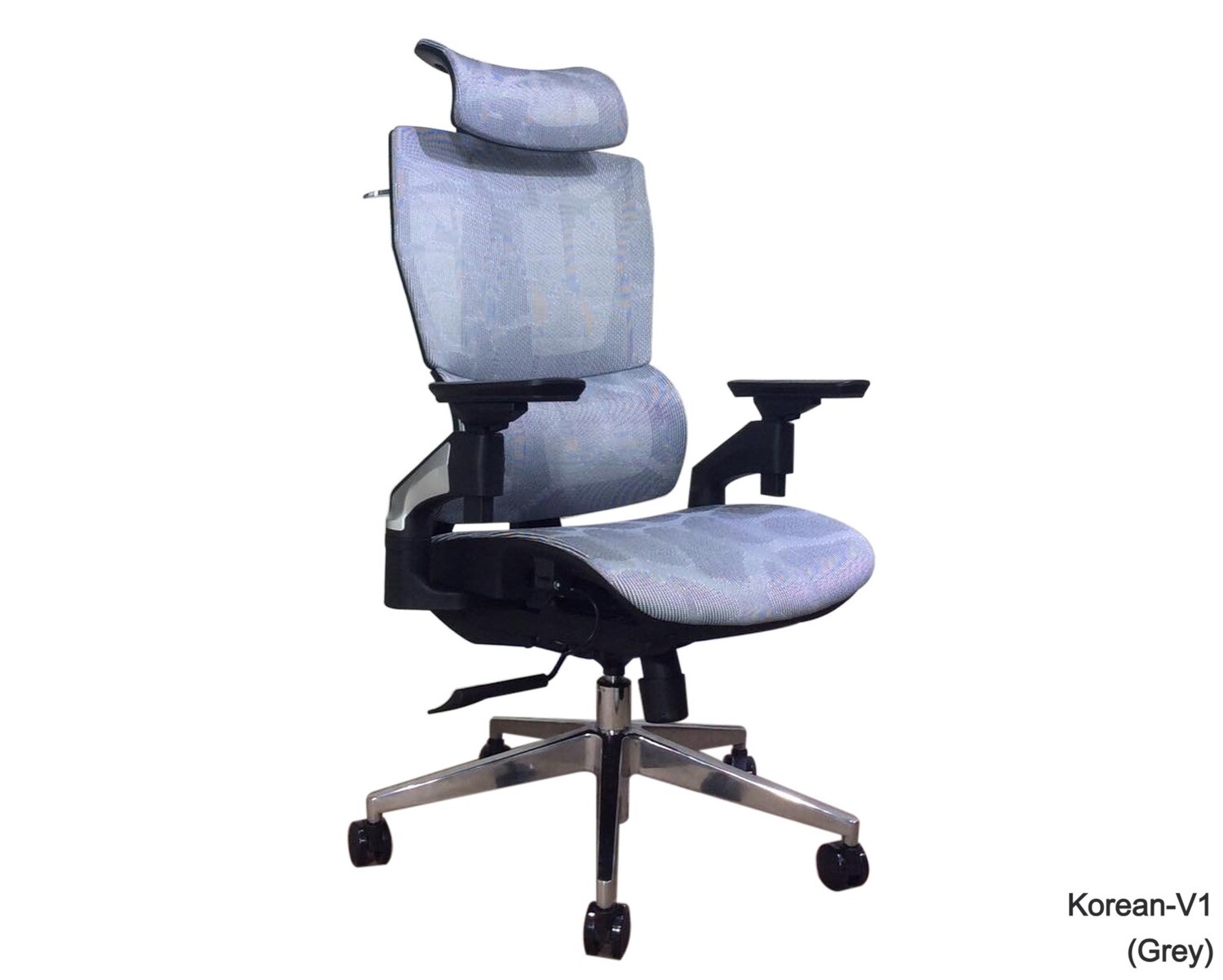 XTM Korean-V1 XL Ergonomic Office Chair (4D Armrest) (Grey, Black) (2 Years Warranty), Model:: Korean-V1 (Grey)