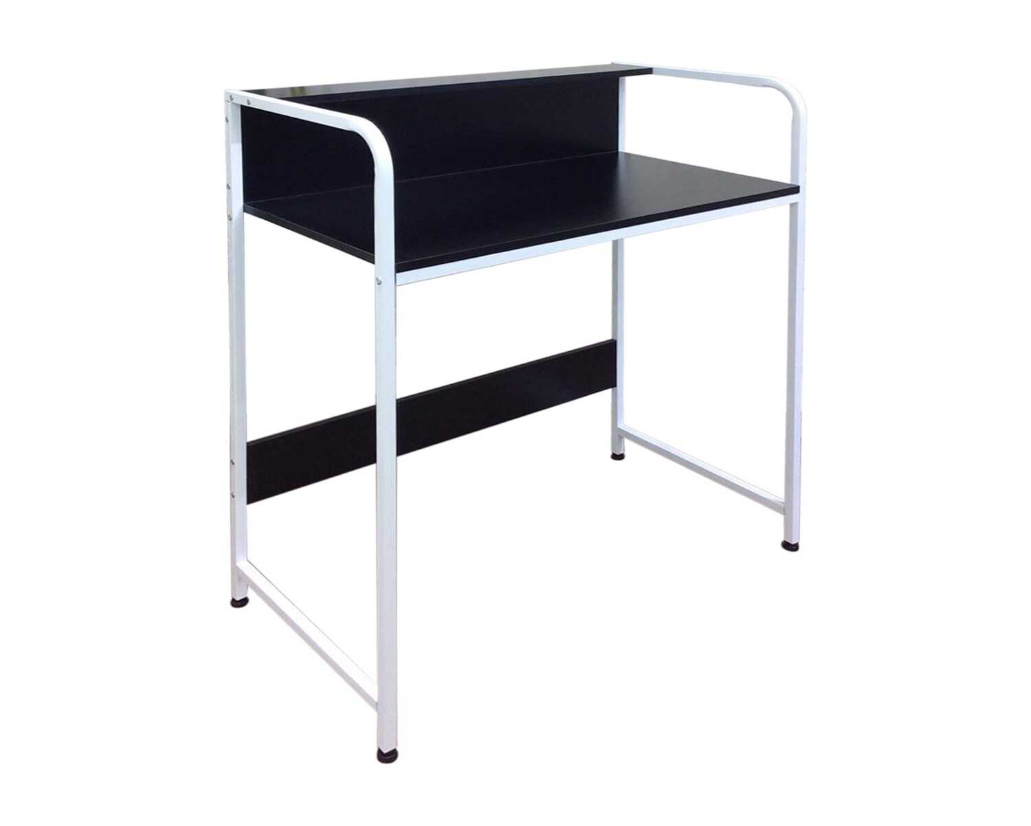 Ofix Desk 11 (Black Top) (100x50), Model:: Desk-11 White Frame/ Black Top