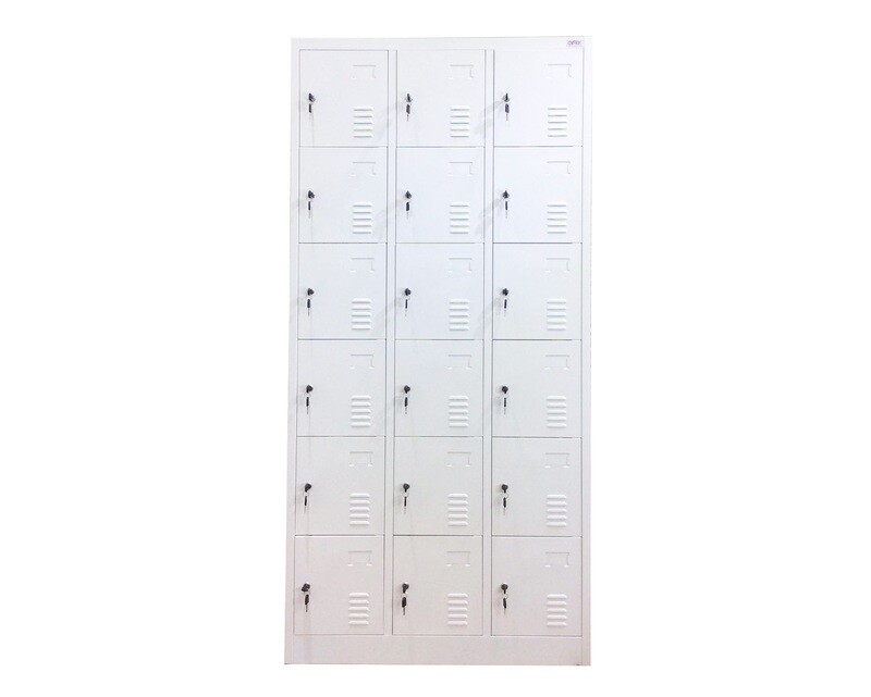 Ofix 18-Door Steel Locker Cabinet (White) Ofix 18-Door Steel Locker Cabinet (White)