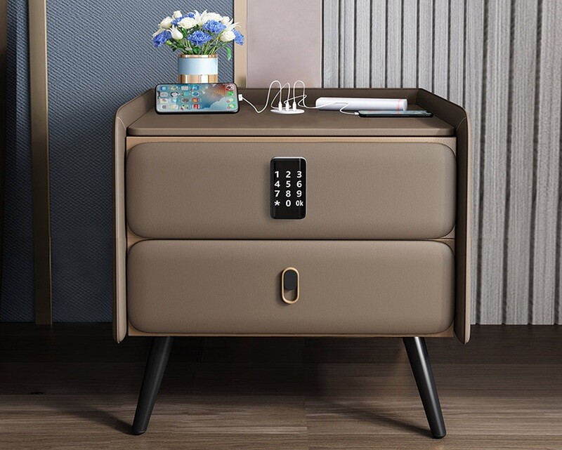 (Sale) Ofix Zora with Combination Lock and USB Port Bedside Drawer (One Missing Leg, Lock is not Working/Cannot be Open)
