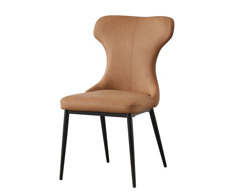 (Sale) Ofix  Adah-B Dining Chair (Brown+Black) (Broken Seam/Backrest Leather Torn, Seat Cushion Part Torn)