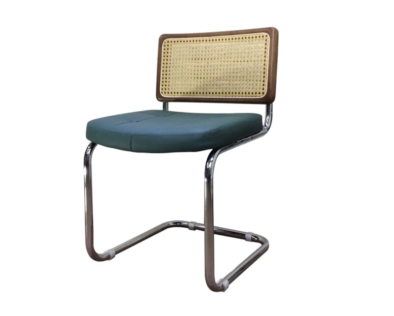 Ofix Emeri PU Leather Seat Rattan Back Design Leisure Chair (52*46) (Green, Orange)