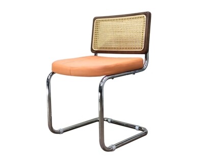 Ofix Emeri PU Leather Seat Rattan Back Design Leisure Chair (52*46) (Black, White, Grey, Green, Orange)