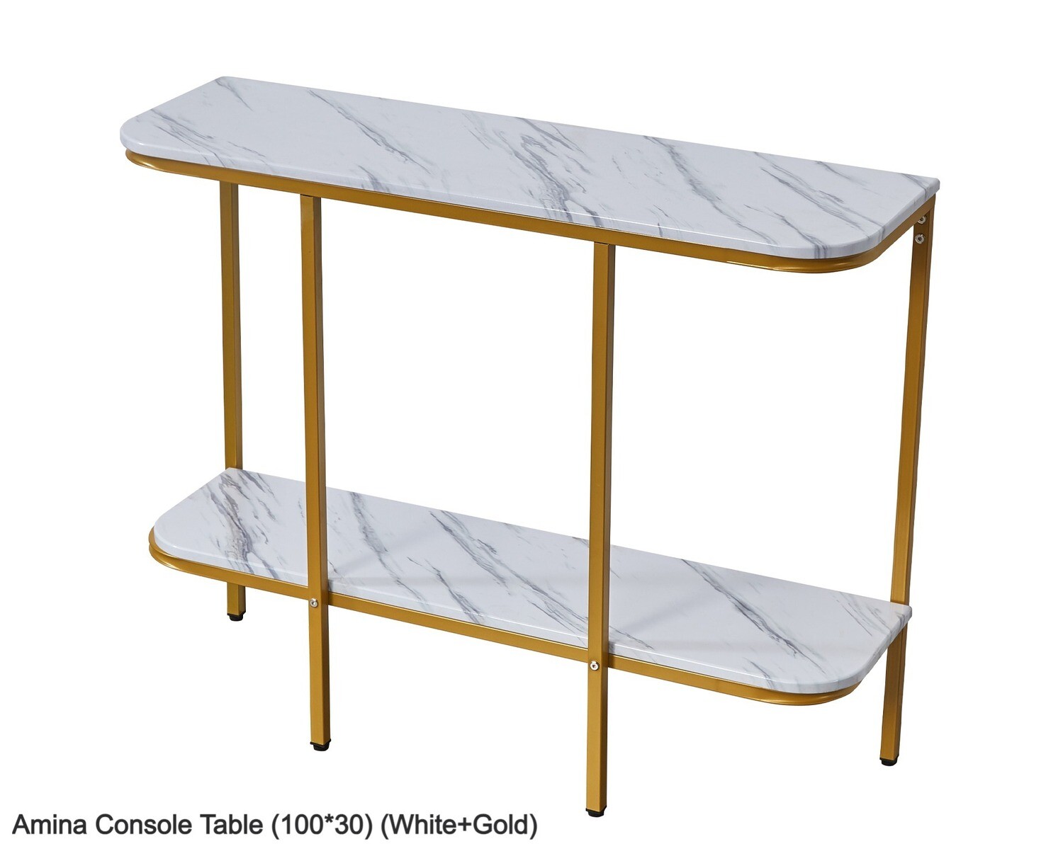 Ofix Amina Console Table (100*30) (White+Gold), Model No:: Amina Console Table (100*30) (White+Gold)