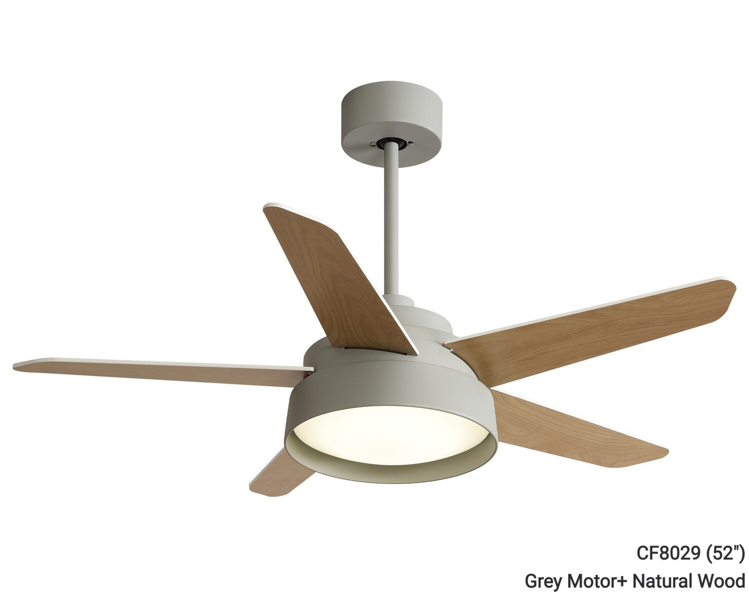 MYKE Ceiling Fan (52&quot;) (Grey) (2 yrs Warranty), Color: CF8029 (52&quot;) Grey Motor+ Natural Wood