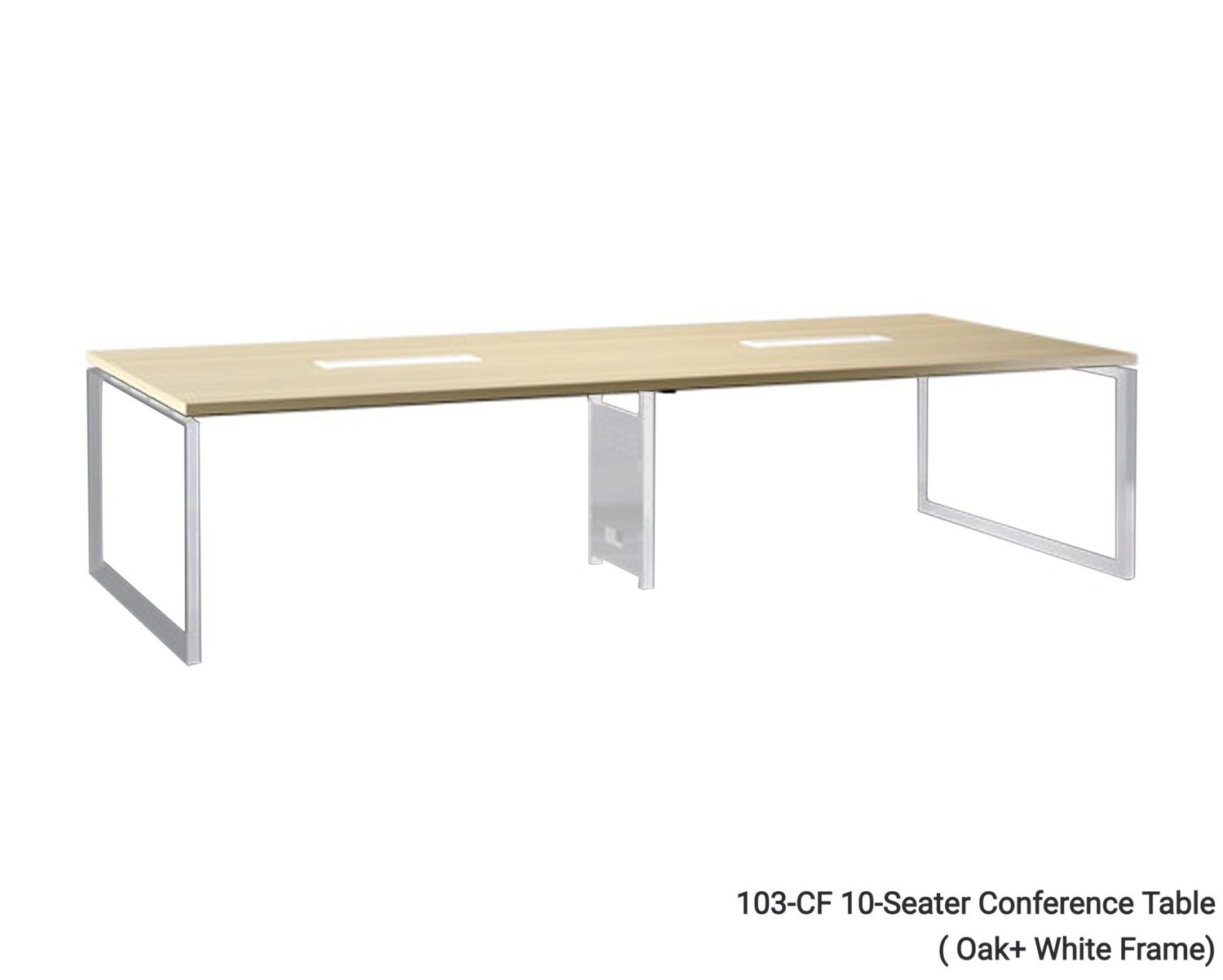 Ofix 10 Up to 14 Seaters Conference Table 103-CF (320x140), Model: 103-CF 10-14 Seater Conference Table ( Oak+ White Frame)