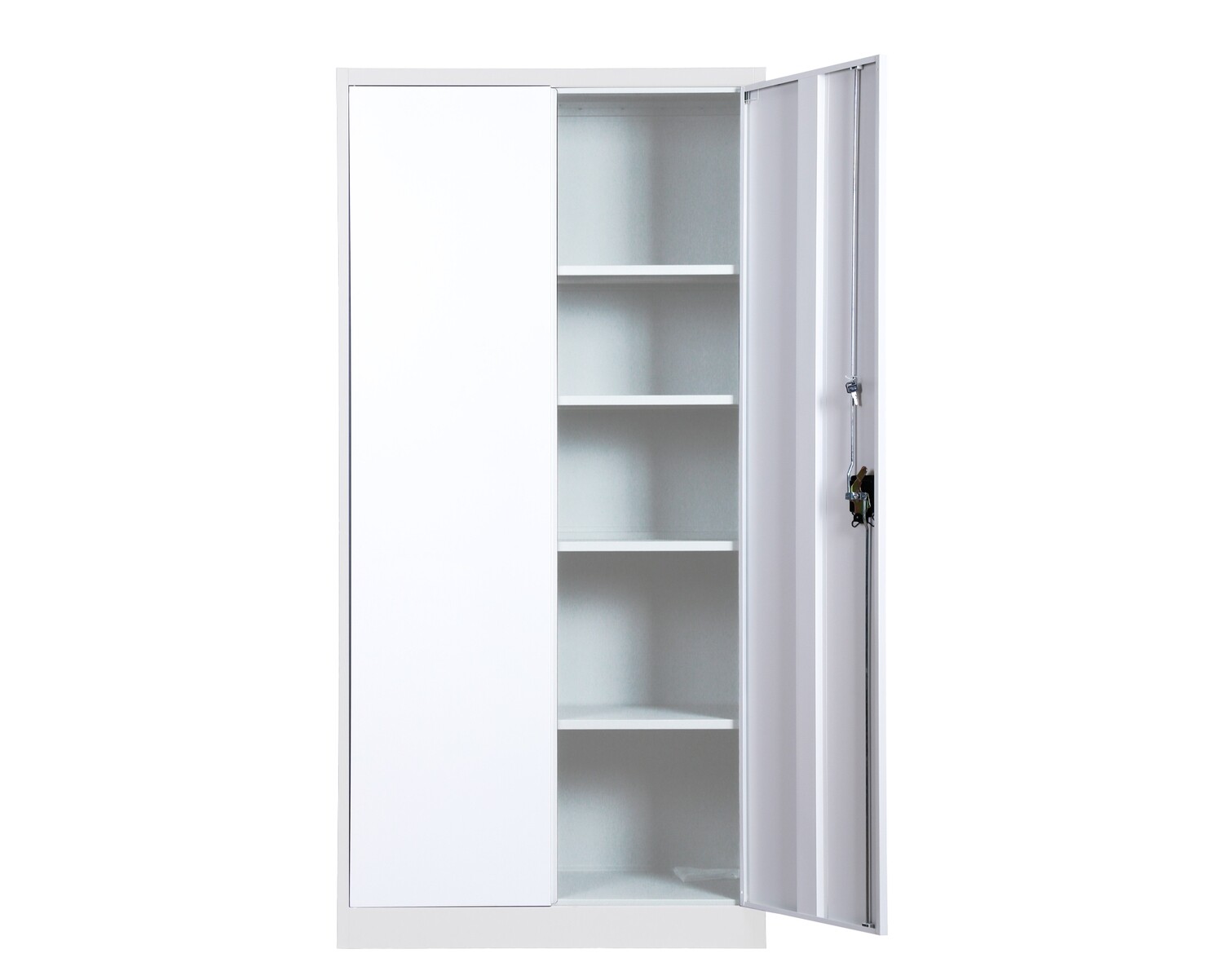 Ofix 5-Layer Shelves Metal Swing Door Steel Cabinet (White, Grey+White)