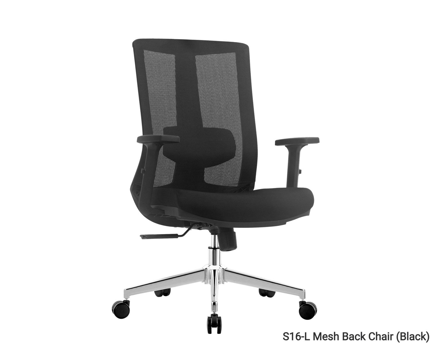 OFX S16-L Ergonomic Office Gaming Chair (2D Lumbar Support) (Black, Grey) (3 Years Warranty), Model: S16-L Mesh Back Chair (Black)