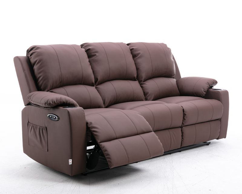 Flotti Athalia 3-Seaters Air Leather (Manual Recliner/ Power Recliner) with Cup Holder and Side Pocket (Brown, Light Beige, Black, Mud Grey) Flotti Athalia 3-Seaters Air Leather (Manual Recliner/ Power Recliner) with Cup Holder and Side Pocket (Brown, Light Beige, Black, Mud Grey)