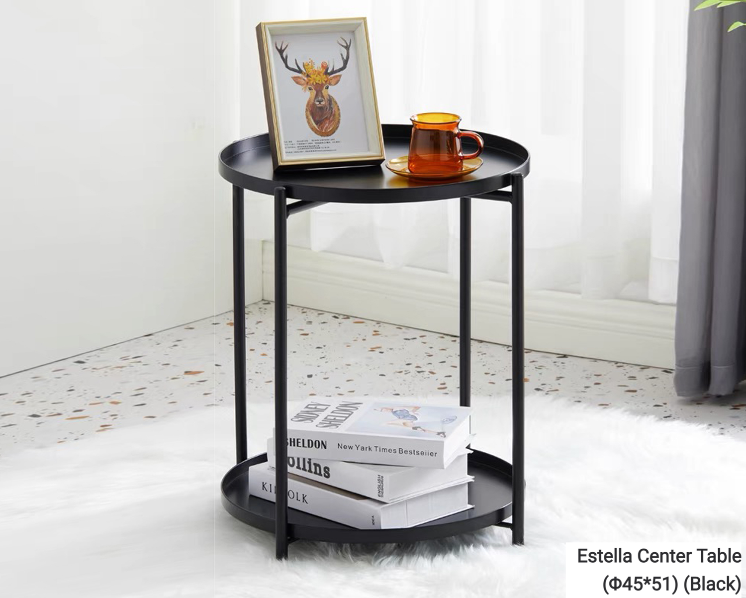 Ofix Estella Center Table (45*51) (Black), Model No:: Estella Center Table (Φ45*51) (Black)