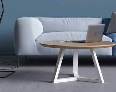 Ofix Akira Coffee/ Side Table (80*41) (Natural Wood+White) Ofix Akira Coffee/ Side Table (80*41) (Natural Wood+White)