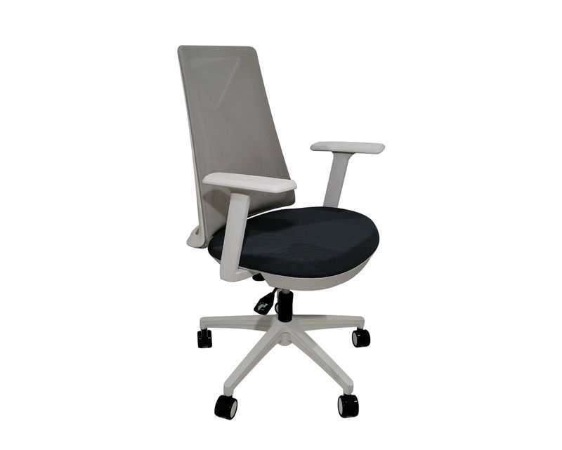 (Sale) Ofix Korean-109 Mid Back Mesh Chair (Grey, All White) (Scratches &amp; Slightly dirty, Seat Cushion Stains )