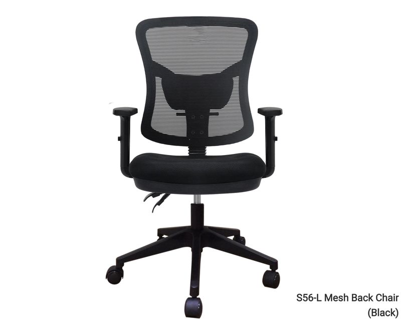 OFX S56-L Ergonomic Office Computer Gaming Chair (3 Years Warranty), Model: S56-L Mesh Back Chair (Black)