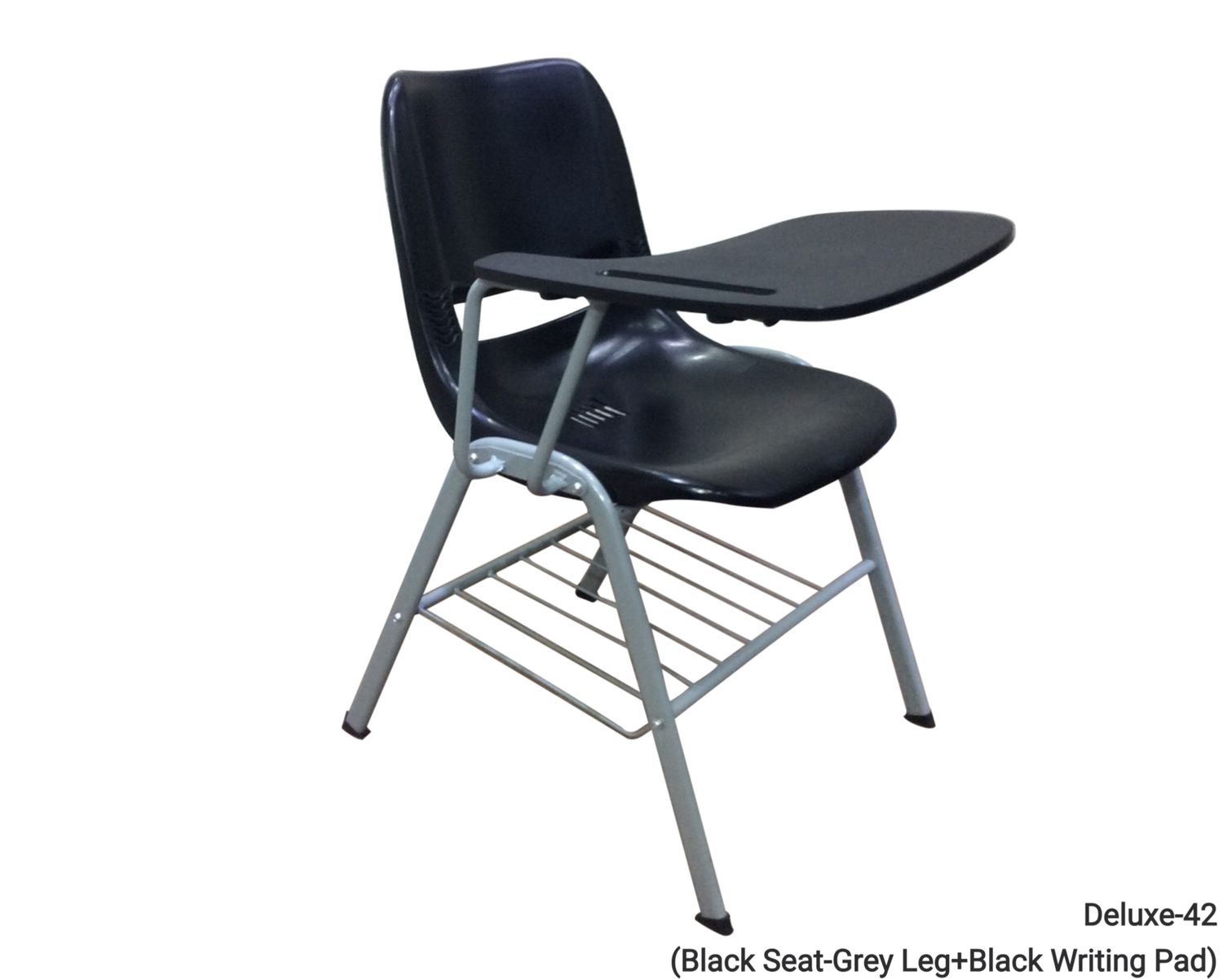 Ofix Deluxe-42 School Chair (Black), Model: Deluxe-42 (Black Seat-Grey Leg+Black Writing Board)
