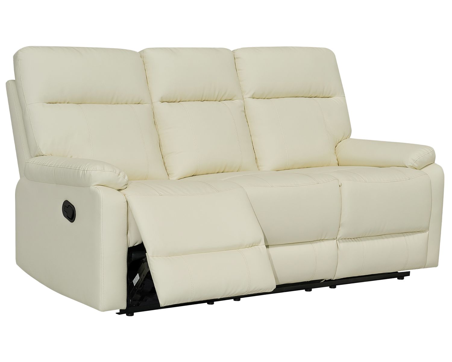 Flotti Molly 3-Seater Leather (Manual Recliner) (Beige)
