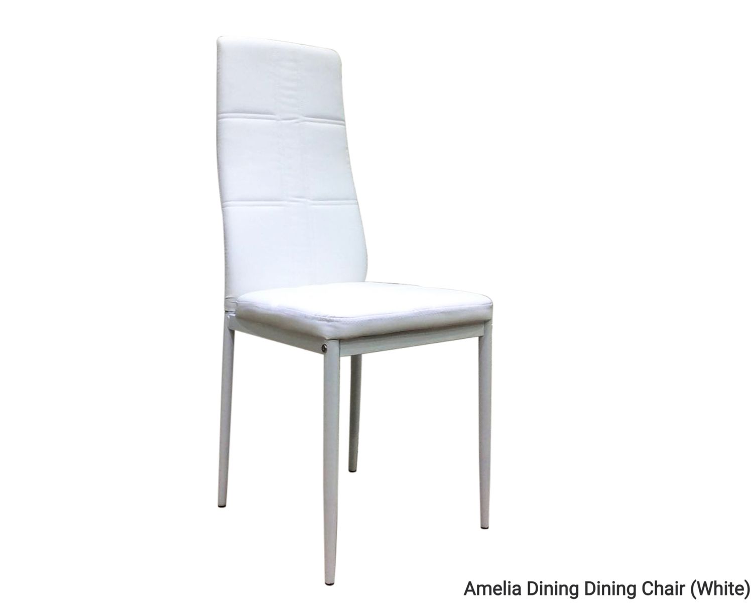 Ofix Amelia PU Leather Seat Metal Leg Dining Chair (White), Option: Amelia Dining Dining Chair (White)