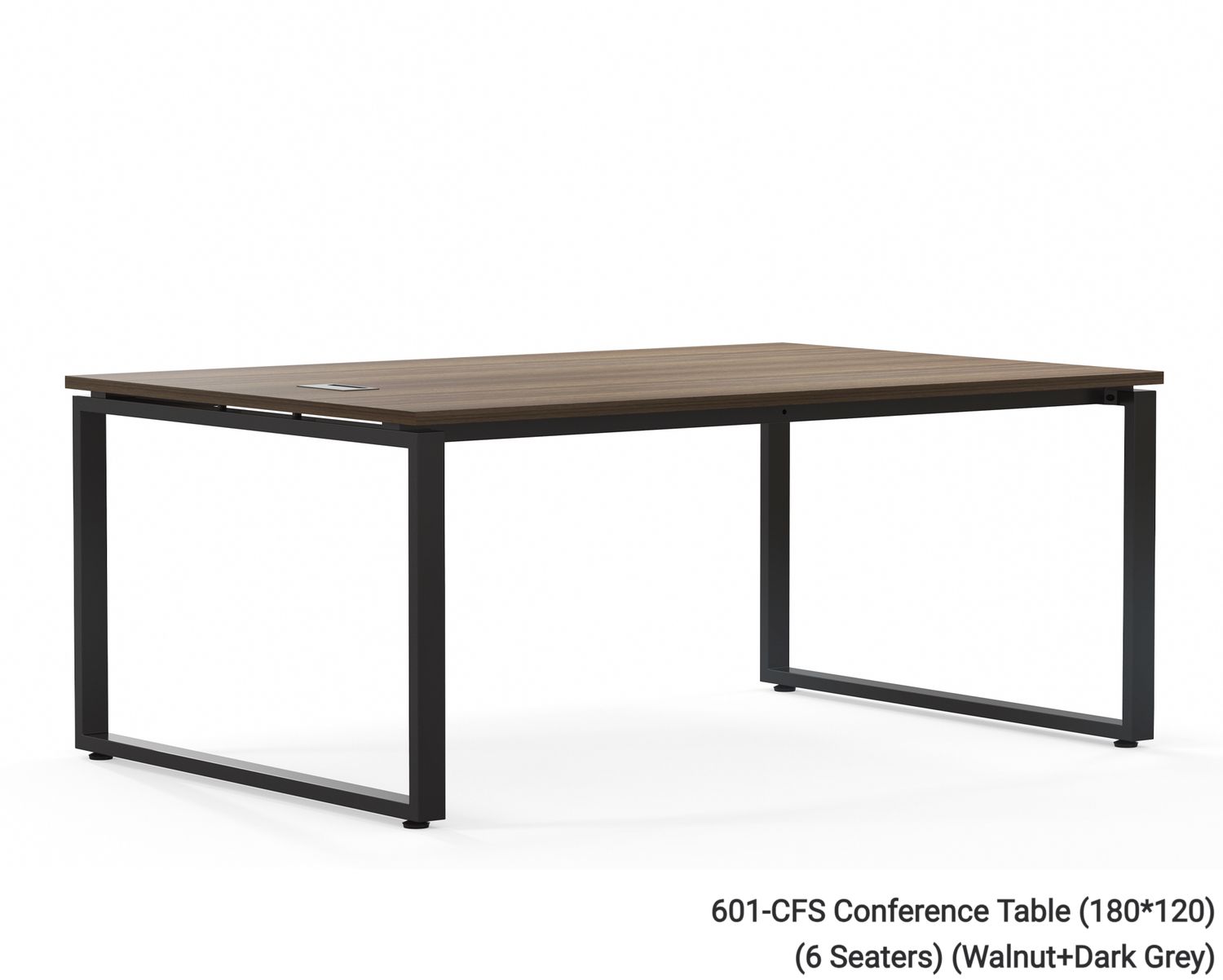 Ofix 10-14 Seaters Conference Table (180*120 / 280*120), Model no.:: 601-CFS Conference Table (180*120) (6 Seaters) (Walnut+Dark Grey)