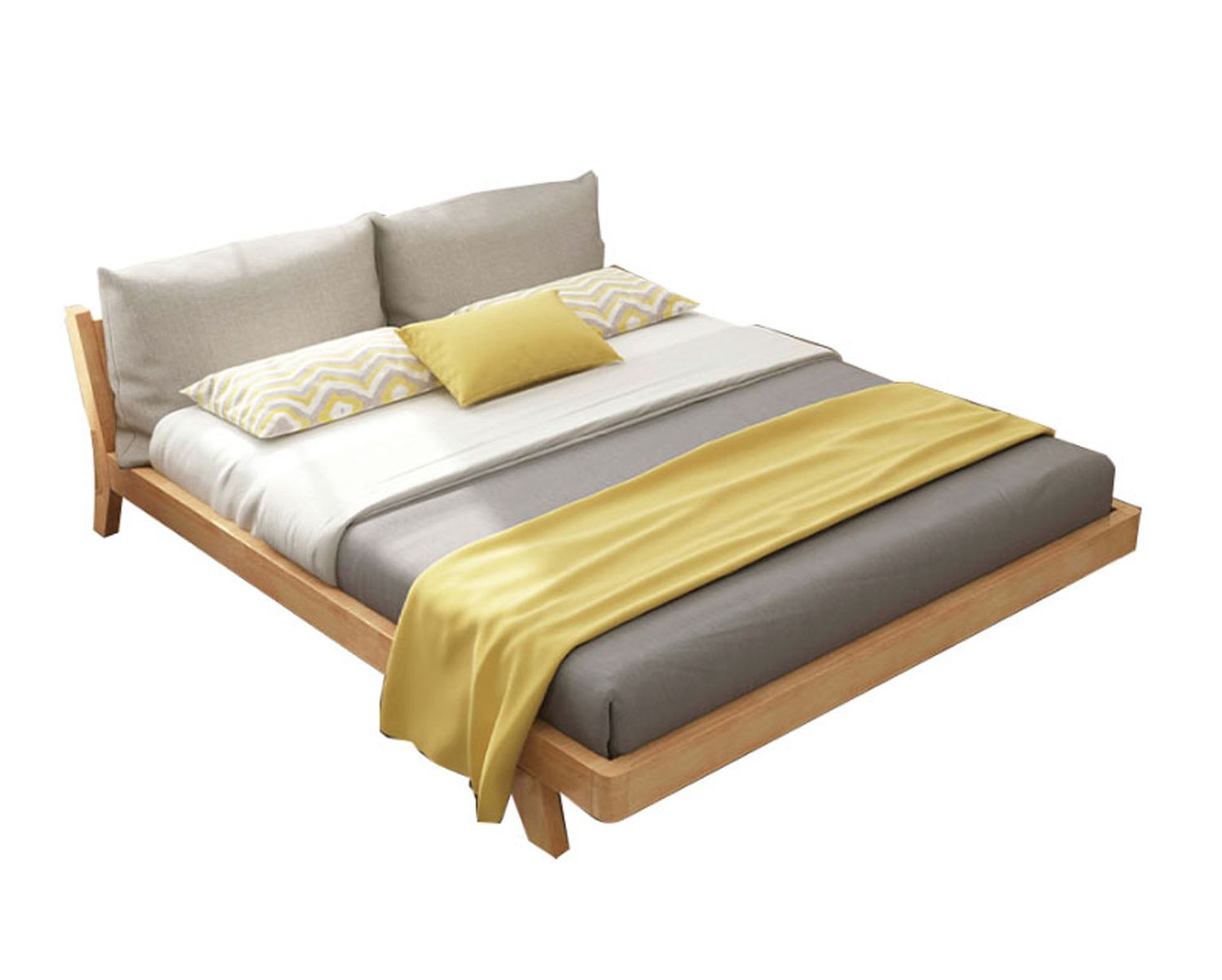 Flotti Margot Solid Thailand Rubberwood Bed Frame (Queen) (Side Drawers Are Not Included), Bed Frame Size:: Margot- Queen Size - 60*75 Inches