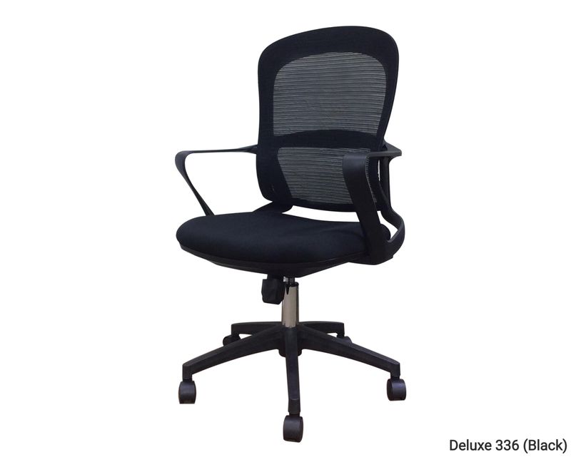 Ofix Deluxe-336 Mid Back Mesh Chair (Black), Color: Deluxe 336 (Black)