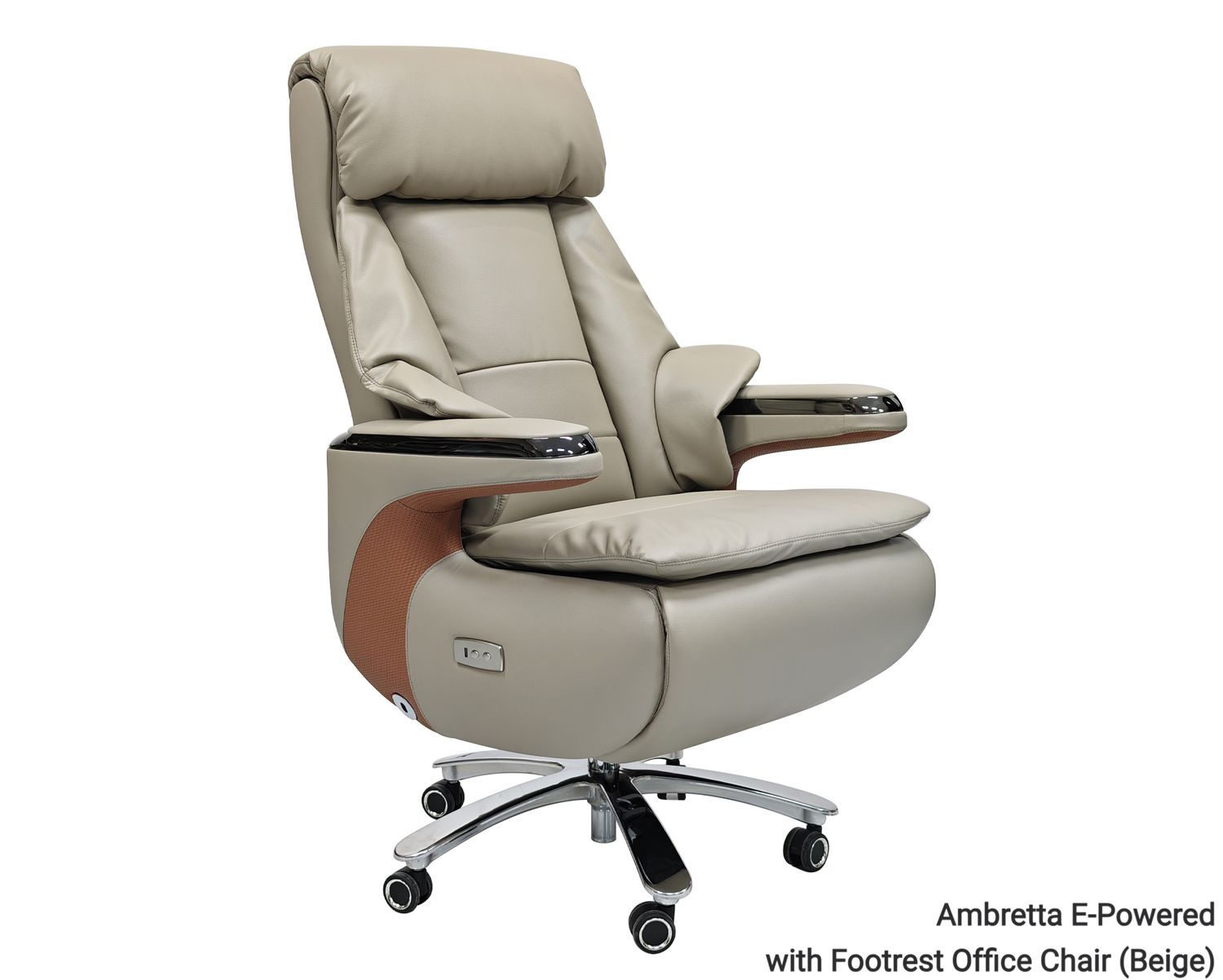 Ofix CEO Premium Ambretta E-Powered with Footrest High Quality Office Chair (Beige), Model &amp; Color: CEO Premium Ambretta E-Powered with Footrest Office Chair (Beige)