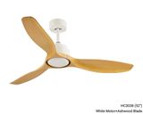 MYKE Ceiling Fan (White, Rubber Bronze) (52&quot; ) (No Lamp) (2 yrs Warranty), Model/ Color: HC3038 (52&quot;) White Motor+Ashwood Blade, Add-Ons: None