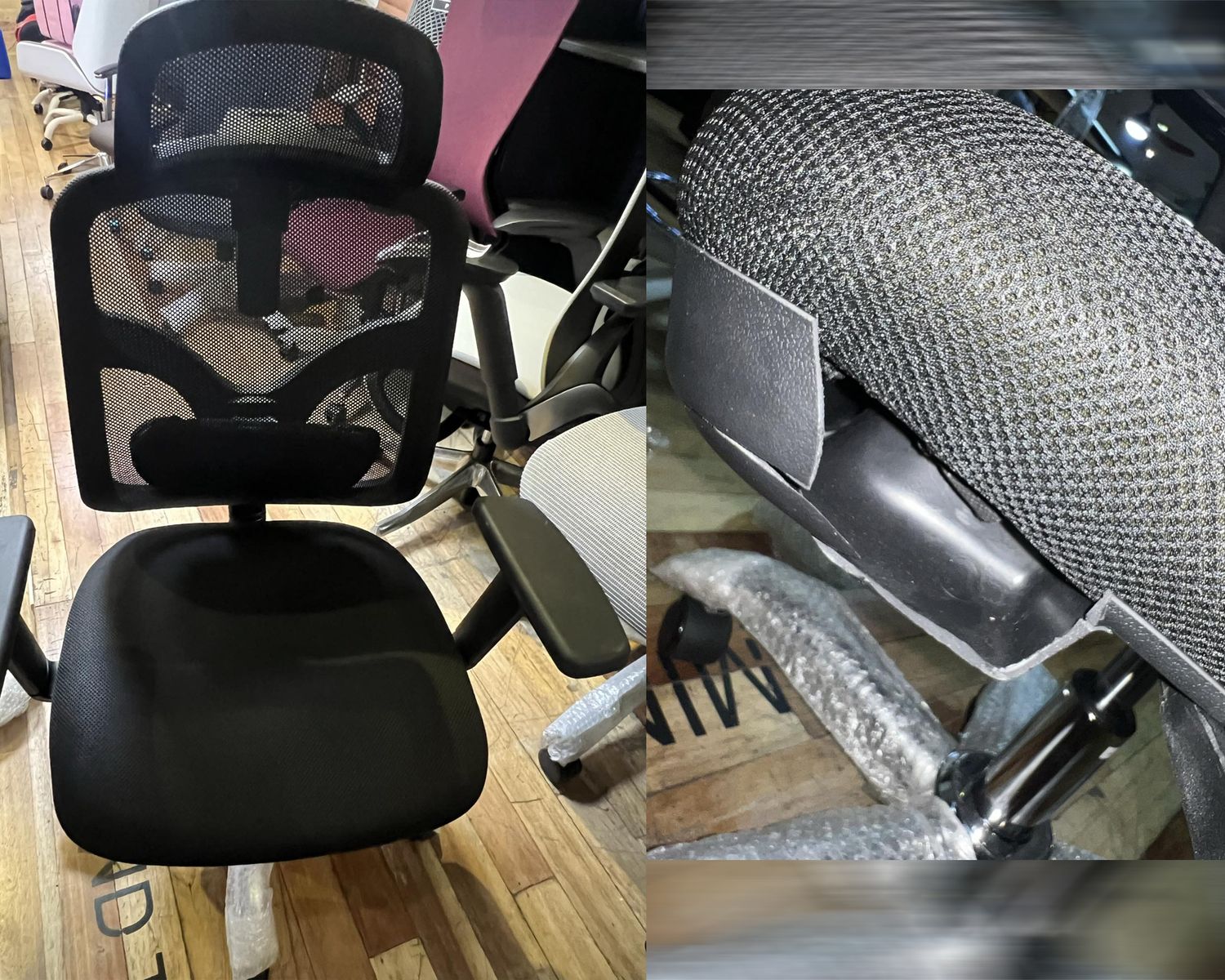 (Sale) Ofix Deluxe-M56 High Back Mesh Chair (Black) (Seat Cover Damage), Color: 100624SM-C Deluxe-M56 High Back Mesh (Black) (Sale)