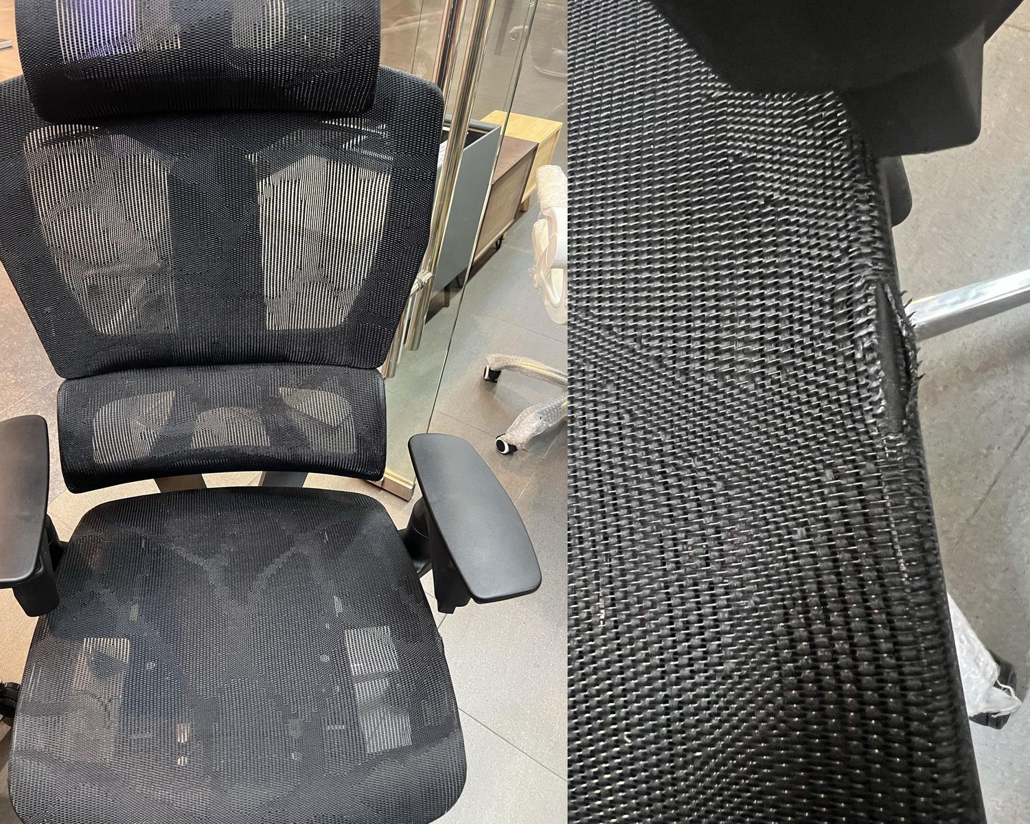 (Sale) XTM Korean-V1 XL Ergonomic Office Chair (4D Armrest) (Black) (Seat Mesh Torn), Model:: 100624SM-G Korean-V1 XL Ergonomic Office Chair with 4D Armrest (Black) (Sale)