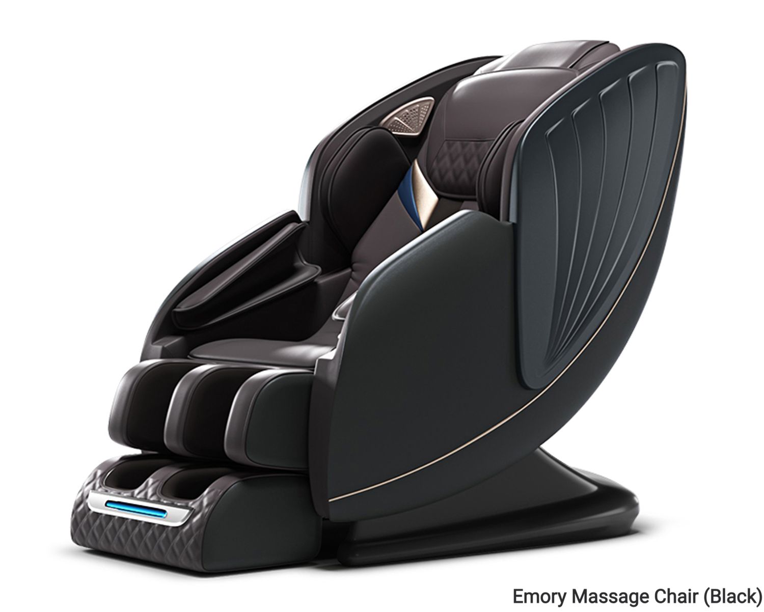 Flotti Emory Kinetic/ Manipulator Massage Chair LCD Touch Screen w/ Intelligent 4D Massage Thai Stretch Unique Neck Kneading SL Track Zero Gravity w/ AI Voice Control, COLOR: Emory Massage Chair (Black)