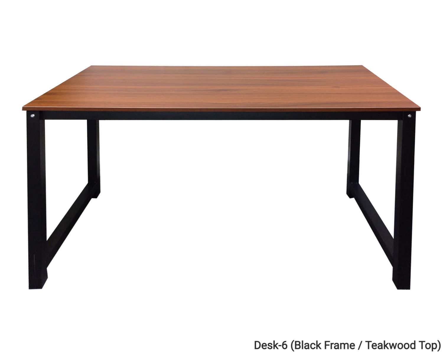 Ofix Desk 6 (120x60) (Teakwood, Black, White), Model:: Desk-6 (Black Frame / Teakwood Top)