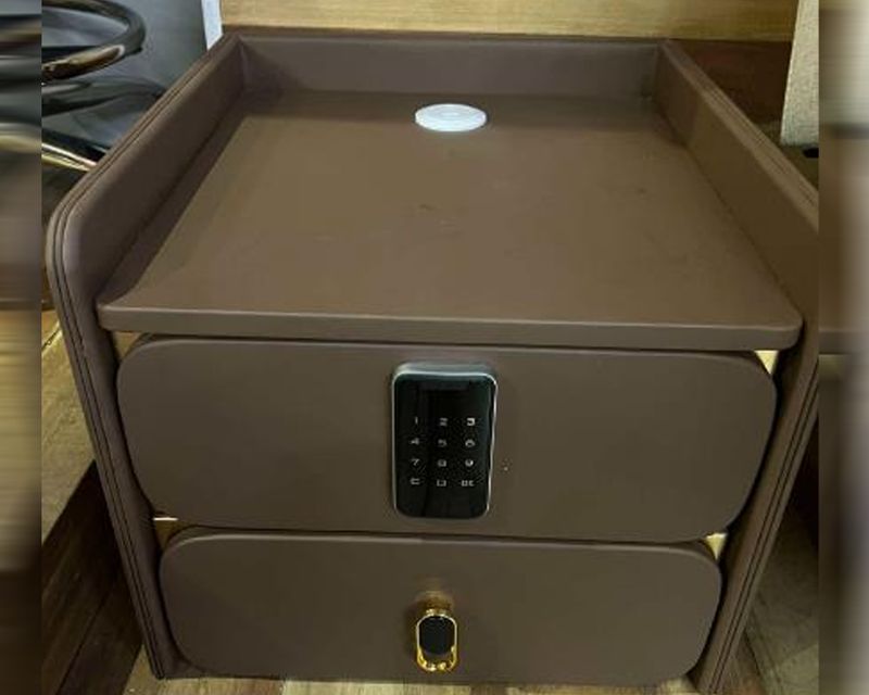 (Sale) Ofix Zora with Combination Lock and USB Port Bedside Drawer (One Missing Leg, Lock is not Working/Cannot be Open)