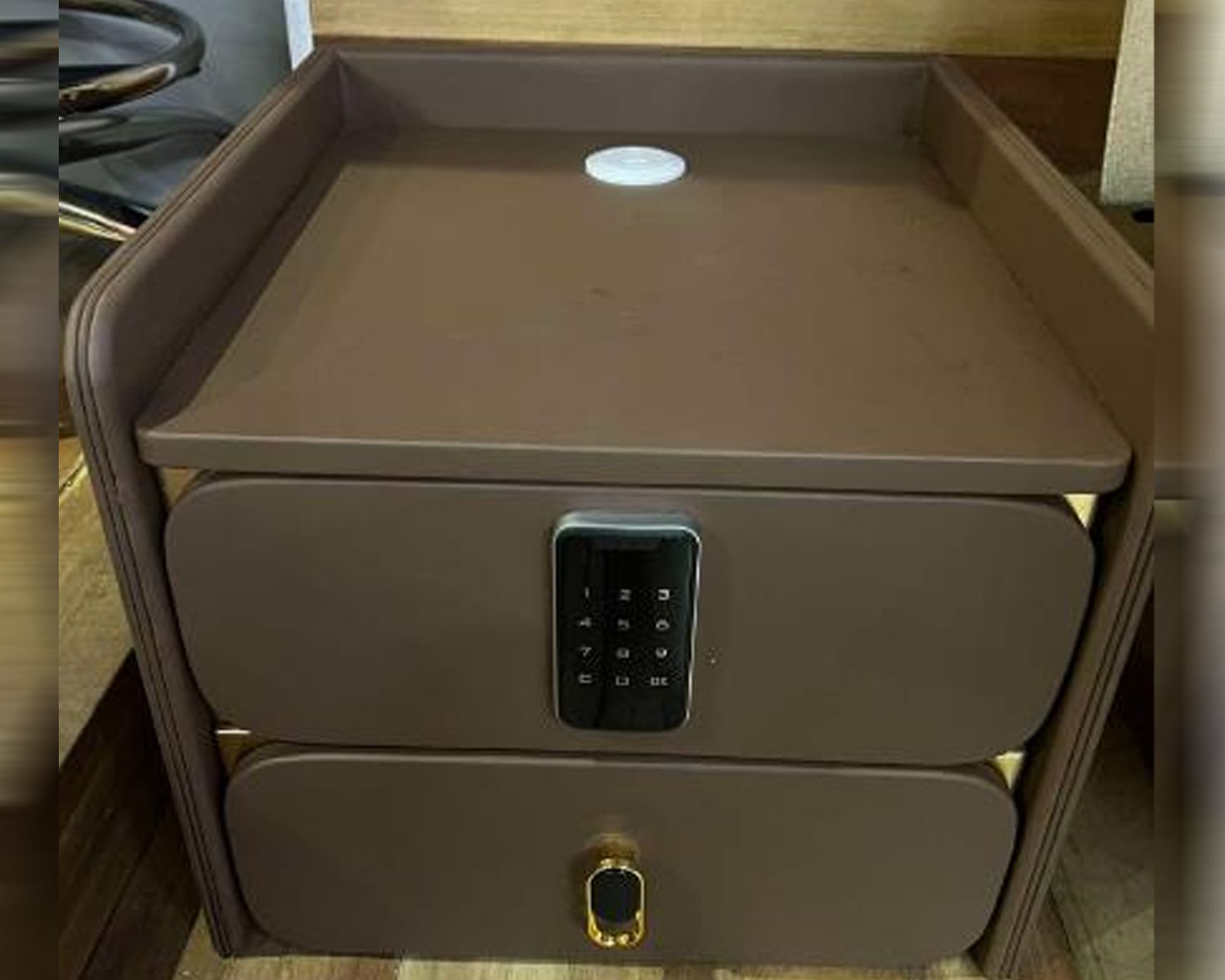 (Sale) Ofix Zora with Combination Lock and USB Port Bedside Drawer (One Missing Leg, Lock is not Working/Cannot be Open), Model: 102824SM-F Zora with Combination Lock and USB Port (Sale)