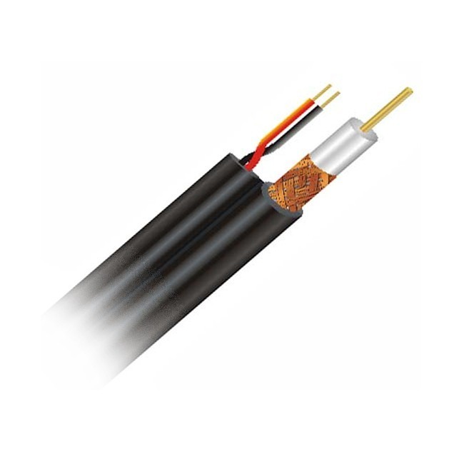 Qube RG59(Siamese) WITH POWER CABLE (PER METER) 100% PURE COPPER Colors: Black, White