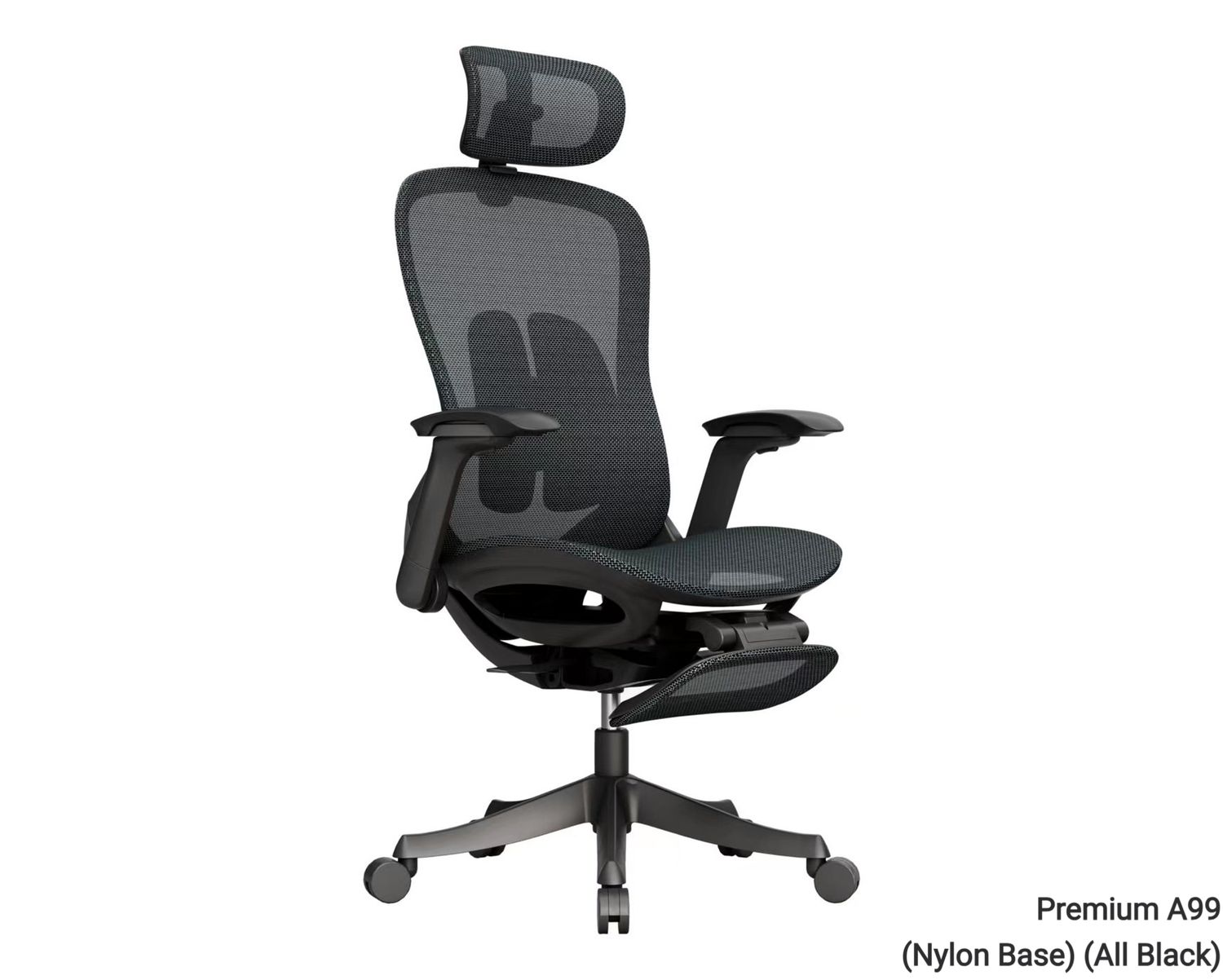 XTM Premium A99 XL Ergonomic Office Chair (2D Lumbar Support, 4D Armrest) (Black, Grey) (2 Years Warranty), Model:: Premium A99 (Nylon Base) (All Black)