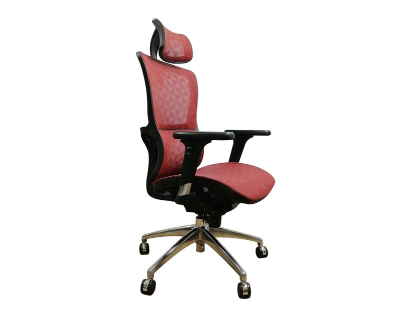 (Sale) Ofix Korean-X18 XTM High Back All Mesh Chair (Red) (Seatrest Mesh Torn)