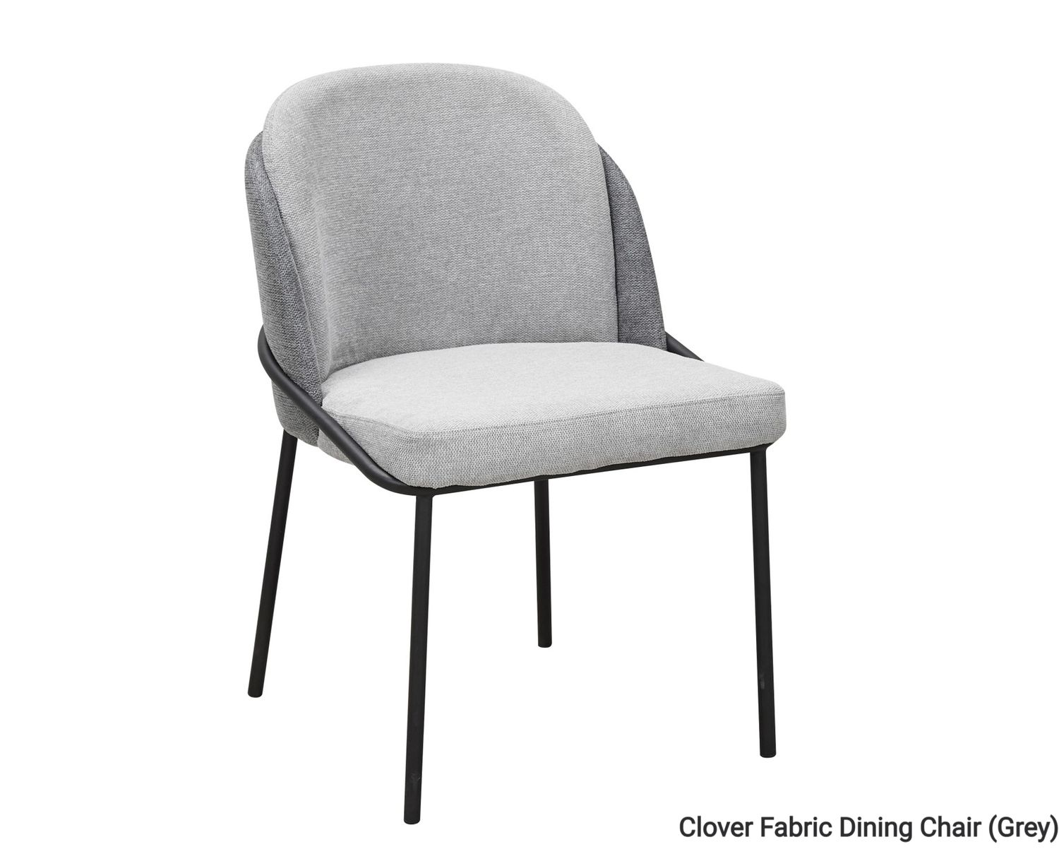 Ofix Clover Fabric Seat Metal Leg Dining Chair (Grey), Model: Clover Fabric Dining Chair (Grey)