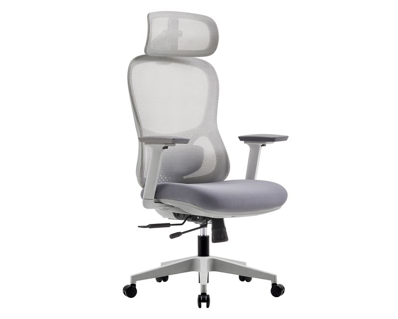 Ofix Premium SV18 High Back Mesh Chair, Adjustable Headrest, 3D Adjustable Armrest, w/ Seat Slide (Black, Grey)