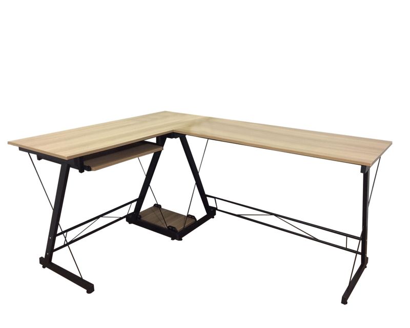 Ofix Desk 15 L-Shape Desk (Wooden Top, Black) (120x48)